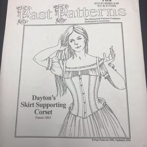 Past Patterns 703 Skirt Supporting Corset Sewing Pattern 1863 Sz 8-26 Cosplay